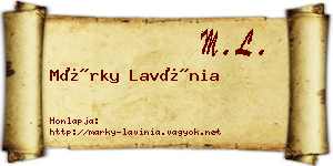 Márky Lavínia névjegykártya